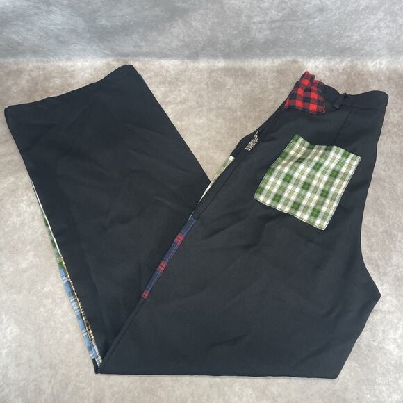 The Ragged Priest Patchwork Plaid High Waisted Wide Leg Pants UK8 US4 Y2K Goth - Picture 9 of 10